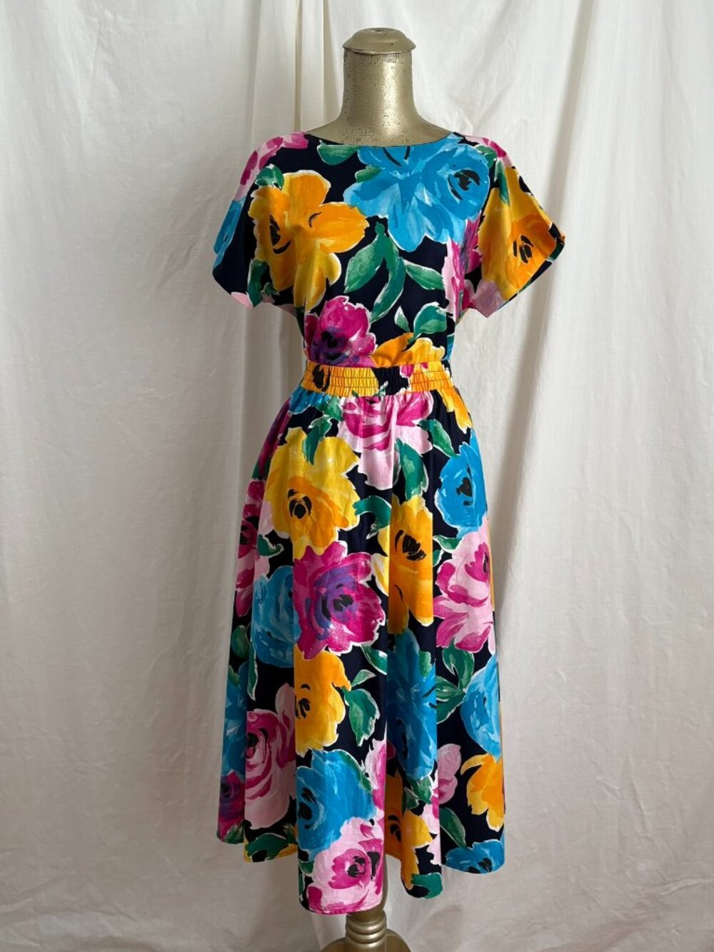 Vtg Hilo Hatties Floral 2 Pc Skirt Set S Cotton Made in Hawaii Tropical Vacation